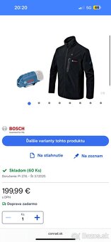 Predám vyhrievanú bundu Bosch GHJ 12+18V XA - 2