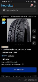 Nové zimné pneumatiky 225/55 r17c Continental Dodávkove - 2