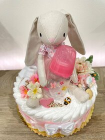 Plienková torta zajačik ružová - 2
