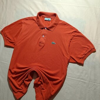 Vintage 80s Lacoste chemise oranžová polokošeľa krátky rukáv - 2