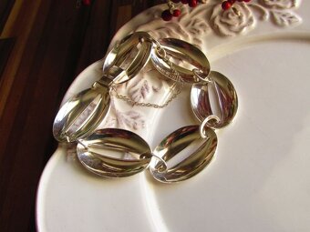 Hrubý starý strieborný náramok, Ag 900 - 2