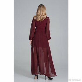 Bordové spoločenské šaty s krátkou sukňou - 2