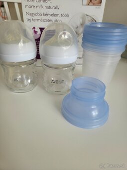 Avent manuálna odsávačka, 2ks sklenené fľaše,poháriky - 2