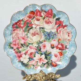 Porcelánový anglický tanier - Rapsódia ruží - 2
