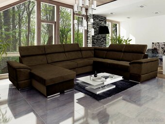 Sedačka v tvare U sivá - 2