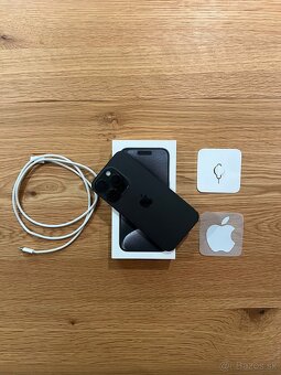 iPhone 15 PRO 256GB BLACK TITANIUM - 93% BATÉRIA - TOP STAV - 2