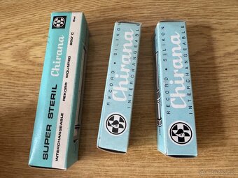 retro sklenené injekčné striekačky CHIRANA – 1 ml a 5 ml - 2