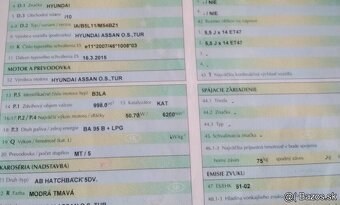 Hyundai i10 1.0 2015 predám MOTOR B3LA, PREVODOVKA MANUAL 5 - 2