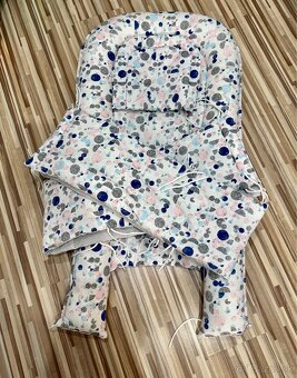 Súprava – hniezdo, mantinely a vankúšik (modro-ružové) - 2