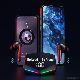 Štýlové bezdrôtové slúchadlá s LED displejom - 2