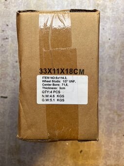 Nové rozširovacie podložky 5x114,3 1/2“ UNF CB 71,5 - 30mm - 2