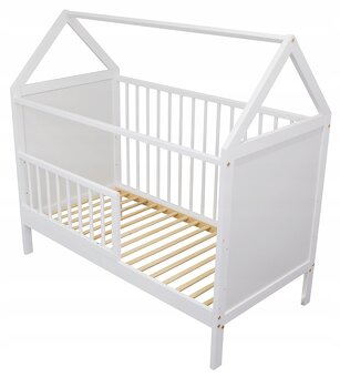 Detská postielka domček 120x60 so zábranou navyše - 2