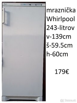 predám mrazničku Whirlpool -aj iné. - 2