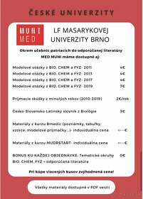 Príjmačky z medicíny MUNI Brno (podklady, učebnice…) - 2