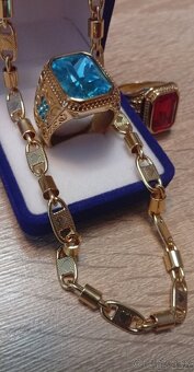 Nádherný mohutný pozlátený set pánsky.. - 2