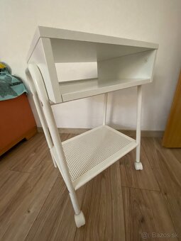 Nočný stolík, biely - 2