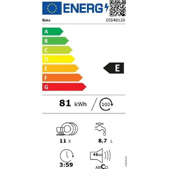 Vstavaná umyvačka riadu DIS48120 BEKO - 2