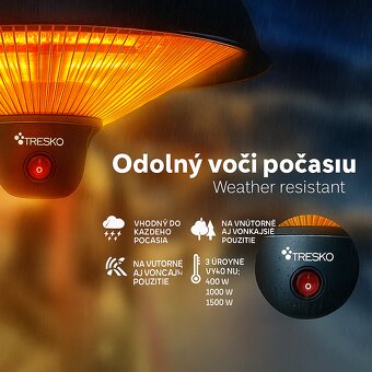 Infračervený ohrievač 1500W na strop - 2