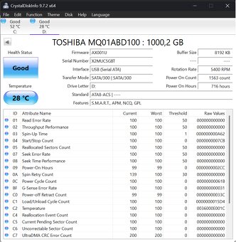 Predám: Externý disk 1TB TOSHIBA v boxe AXAGON - 2