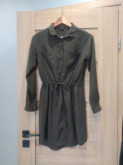 khaki košelove šaty - 2