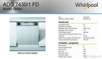 umývačka riadu Whirlpool ADG7430/1 FD - 2