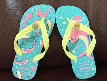 Nové žabky Havaianas 31 / 32 - motív ružový Narval - 2