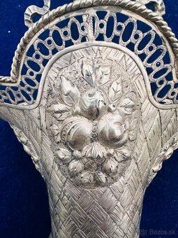 Striebro tepané, svodobný košík - 2