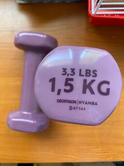ČINKY NA FITNESS 2 × 1,5 KG – BORDOVÉ - 2