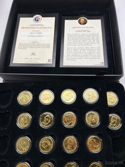 Sada 1 dolár prezidentský dollar pozlatené - zlato 999/1000 - 2