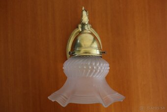 Starožitná nástenná lampa mosadzná. - 2