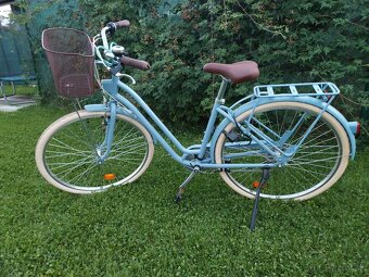 Mestský bicykel Elops 520 so zníženým rámom džínovo modrý - 2