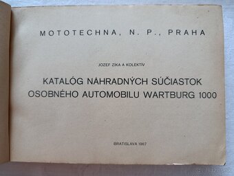 Katalóg súčiastok Wartburg 1000 - 2