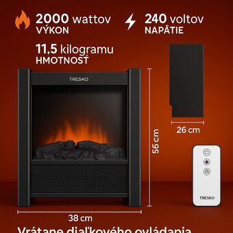 Elektrický krb 2000W s WiFi - 2