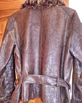 kožena bunda L s perzianovym golierom - 2