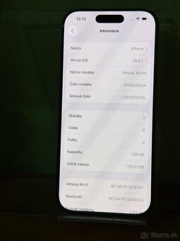 Dobrý deň Ponúkam na predaj iPhone 16 PRO 128GB Natural - 2