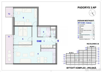 3-izbový byt C3-B2 v Bytovom komplexe Ipeľská - 2