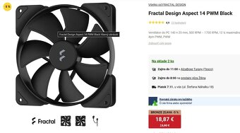 Ventilátory Fractal Design Aspect 14 PWM Black - 2