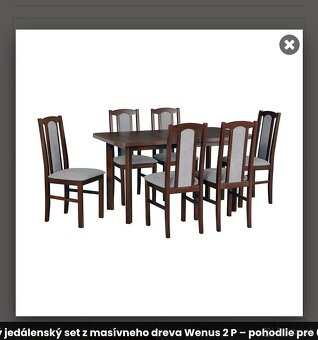 Stôl+6 stoličiek orech/sivá - 2