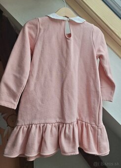 Zateplené ružové šaty s perličkami Reserved, vel. 104 - 2