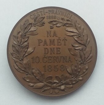 Medaila 1898 Judr. Antonín Rytíř Randa sign. Šantrůček - 2