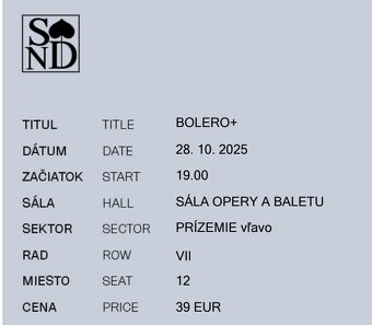 BOLERO+ /Balet SND 28.10.2025 - 2