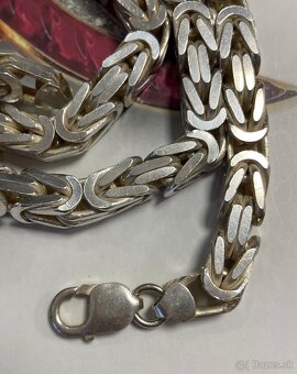 Striebroná retiazka, kráľovský vzor, 63 cm - 2