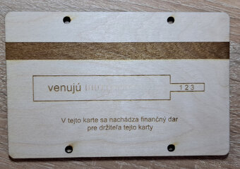 Drevená obálka na peniaze - kreditná karta - 2