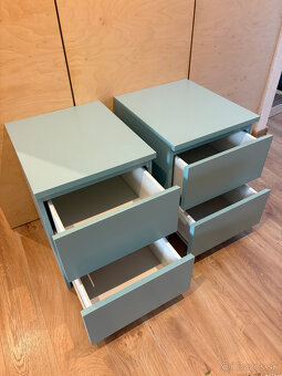 2x IKEA MALM Komoda s 2 zásuvkami, tyrkysová, 40x55 cm - 2