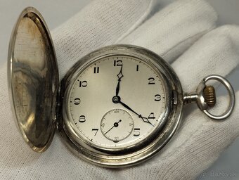 Staré tříplášťové celostříbrné kapesní hodinky - 2