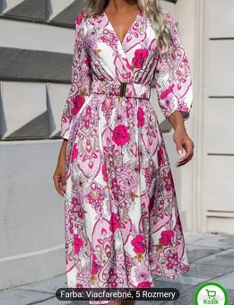 Dámske šaty nové bielo ružové XXL s opaskom - 2