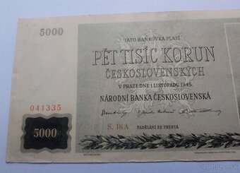Bankovka 5000 korún. - 2