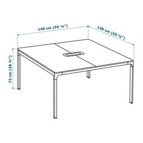 Ikea Bekant 140x140cm pracovny stol pre dvoch - 2