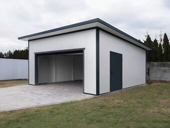 Zateplená garáž zo sendvičového panelu 6x6m. - 2