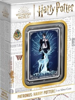 zlato striebro minca proof Harry Potter - patronus - 2
